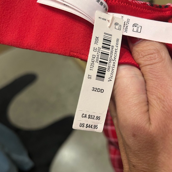 Victoria's Secret Red Plaid Bra - Picture 3 of 3